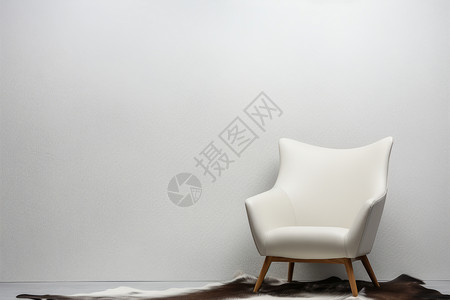 室内的白色皮革椅子图片