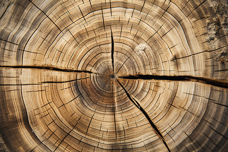 圆柱木头裂开的自然木材背景