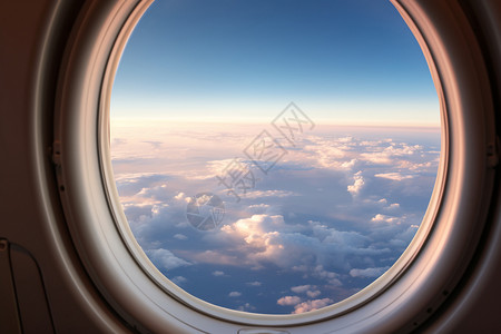 飞机窗口外的美景高清图片