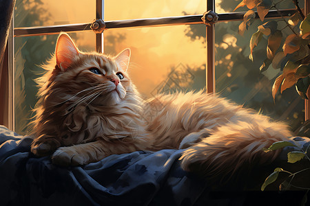窗台上的小猫咪图片