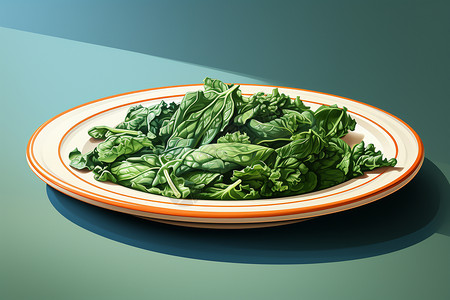 健康的一盘菠菜背景图片