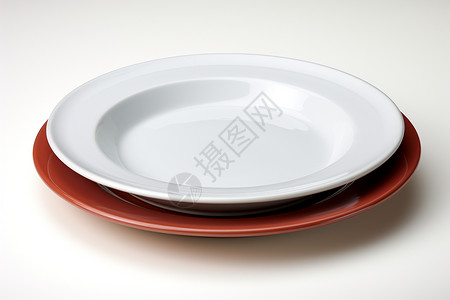 红白乡间的餐盘背景图片