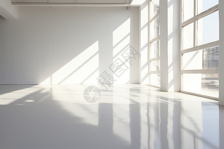 阳光照在了空白房间内背景