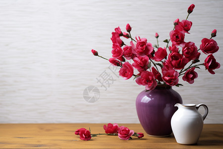 桌子上的花束背景图片