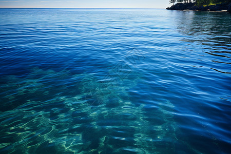 湖面涟漪一片碧蓝的湖水背景