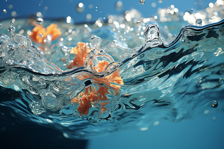 橙色水滴涟漪飞溅水珠设计图片