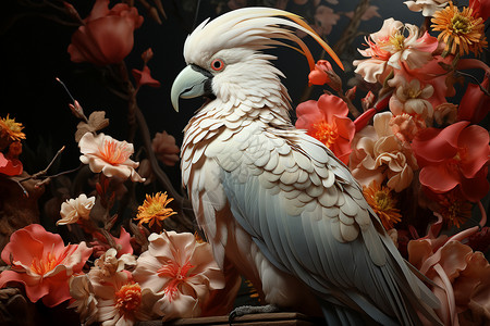 凤头鹦鹉一只白鹭设计图片