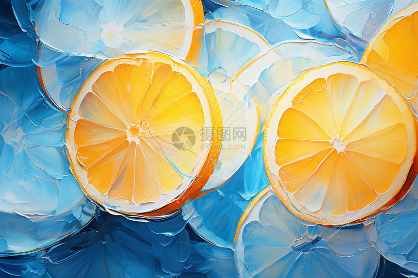 印象派风格柑橘图片