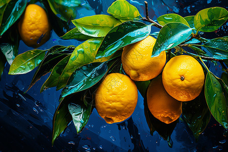 柑橘叶子柑橘静物设计图片