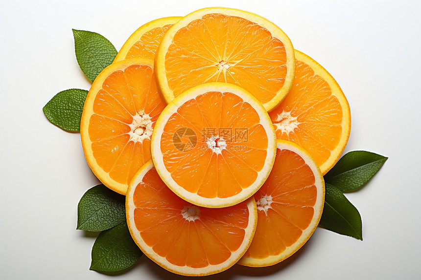 新鲜柑橘片图片