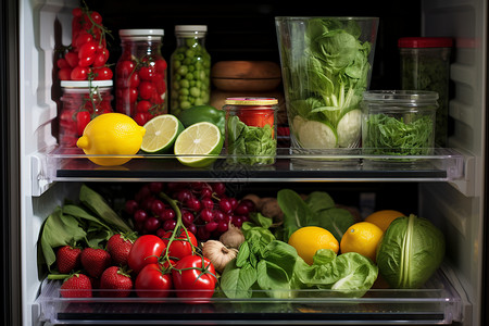 冰箱中的蔬菜图片