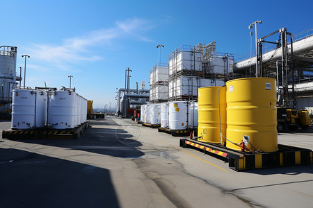 大油桶港口的油桶设备背景
