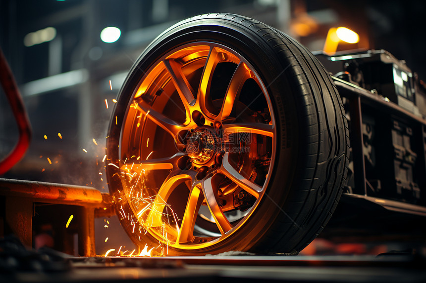 制造的工业轮胎图片
