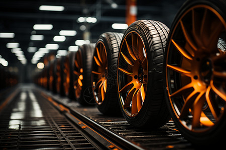 工厂中的轮胎制造业背景图片