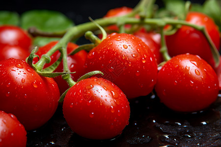西红柿上的水滴图片