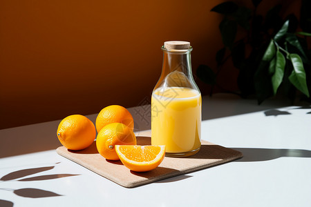 多汁橙子橙汁与橙子背景