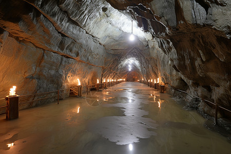 盐矿里的隧道高清图片