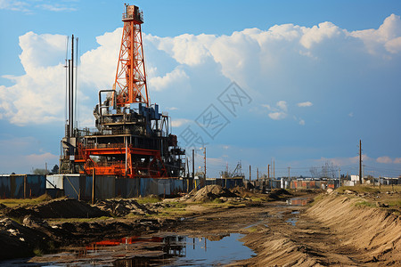 工业探索石油钻井塔高清图片
