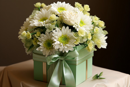 礼盒上的菊花图片