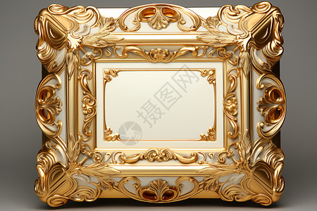 复古金色花纹盒子背景图片