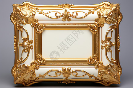 金色装饰花纹金框中的盒子背景