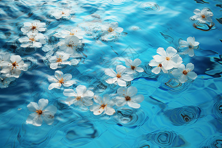 白花漂浮水面上背景图片