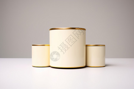 易拉罐包装金色陶瓷罐设计图片