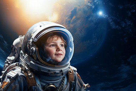 太空探险少年背景图片