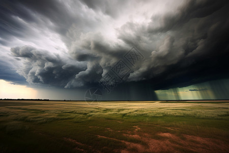 雷暴下的草原图片