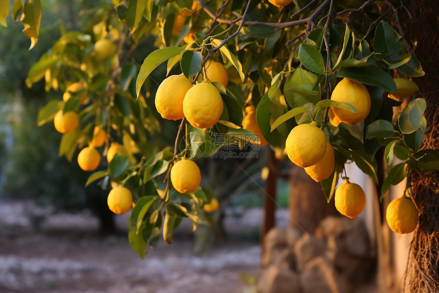 果园的柠檬树图片