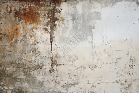白灰墙锈渍斑斑的灰墙背景