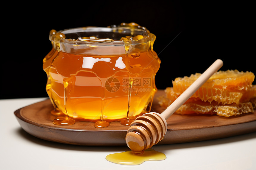 玻璃罐里的蜂蜜图片