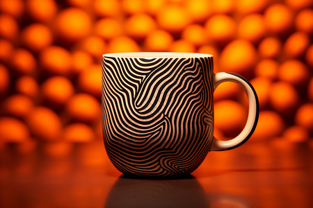 斑马纹咖啡杯高清图片