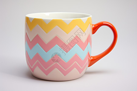 彩色几何曲线几何波浪曲线陶瓷杯背景