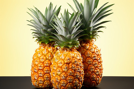 三个菠萝背景图片
