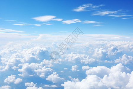 蓝天下的云海背景图片