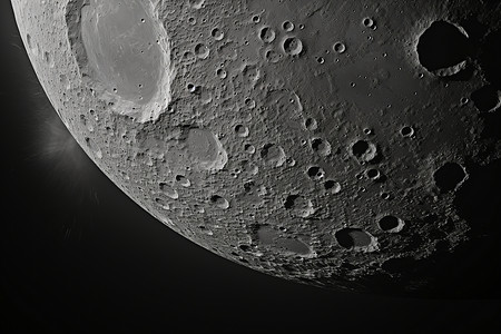 月亮表面凹凸不平的月球表面插画