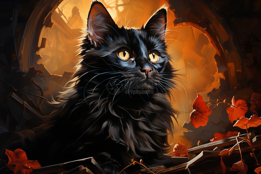 山洞里的黑猫图片