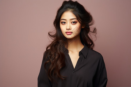 稳重的年轻亚洲女子背景图片