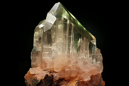 矿石晶体一块透明的晶体原石背景