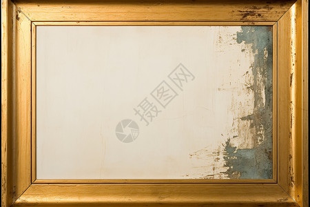 金色画框里的斑驳墙壁背景图片