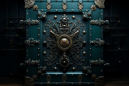 华丽复古的金属防盗门背景图片