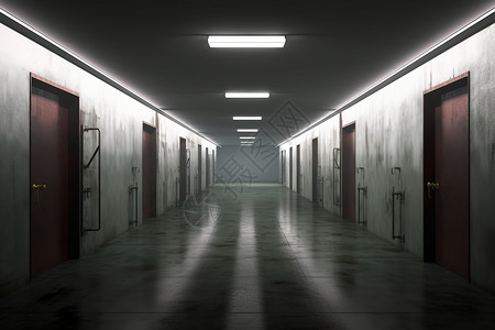 昏暗的地下室走廊图片