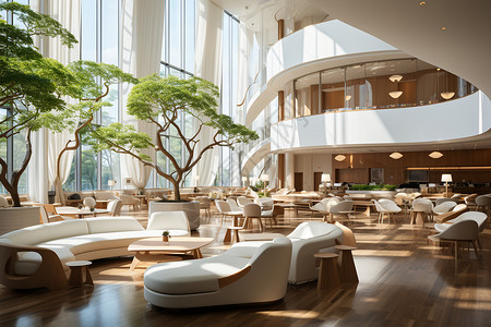 酒店食堂干净整洁的现代服务大厅设计图片