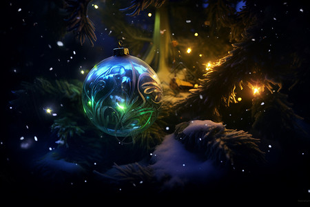 精灵球森林里的神秘光球插画
