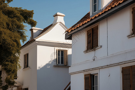 欧式线古老的别墅建筑背景