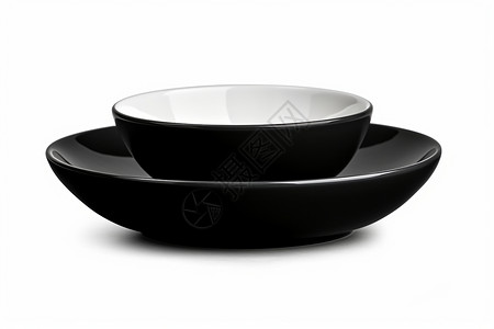 黑白陶瓷碗盘套装背景