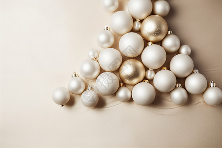 白色圣诞球装饰背景图片
