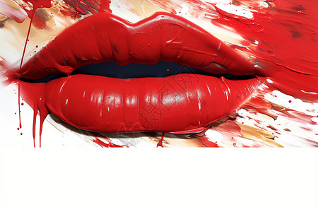 唇部模特个性的唇部口红插图设计图片