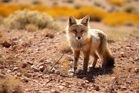 沙漠狐狸沙漠中的一只狐狸背景